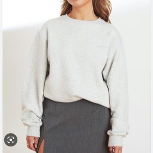 NWT Djerf Avenue Staple Sweatshirt Oversized Grey M
